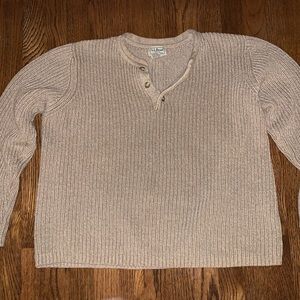 L.L. Bean brown Henley sweater